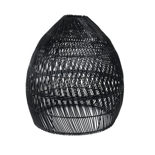 Contemporary black rattan pendant lampshade