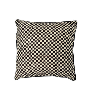 Handmade contemporary batik black and white cushion covers. Five designs - Stripes, check big and small, trellis and dots
